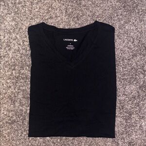 Lacoste Classic Black V-Neck Tee NWOT